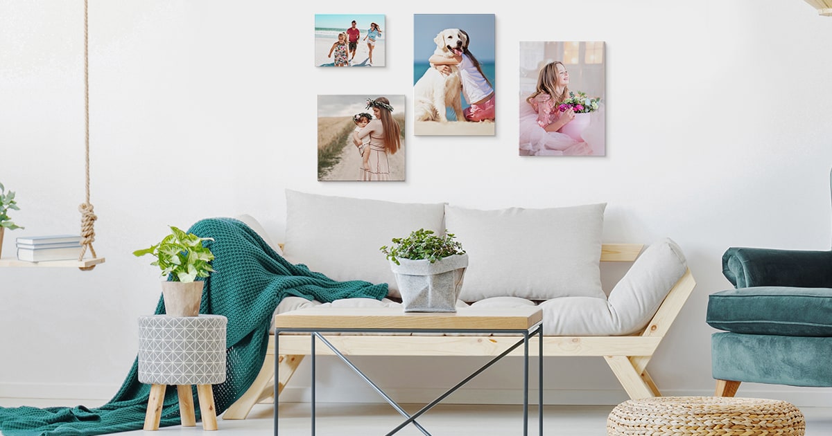 Custom canvas print in modern office space