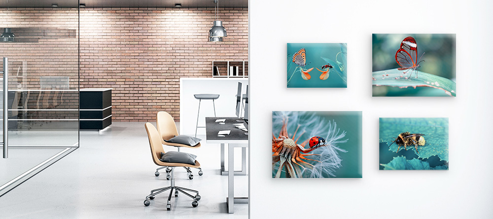 Large custom canvas print above desk