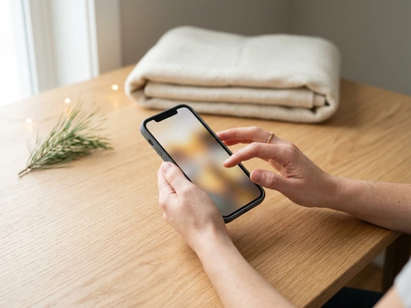 Uploading photos to print on a Christmas blanket