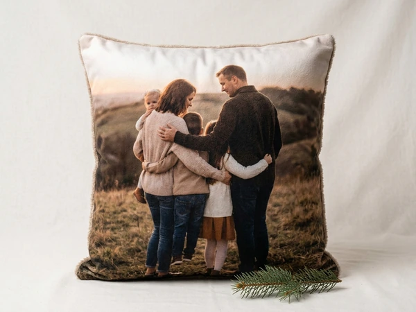 Small premium plush Christmas pillow with a deep soft pile