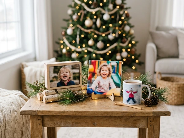 Stocking stuffers for kids including a photo canvas and a photo mug