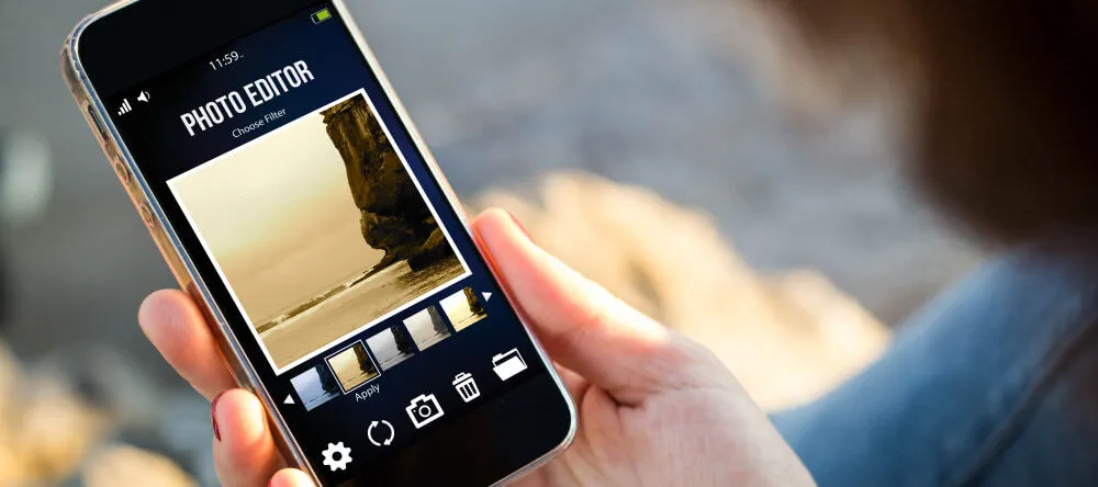 How to Edit Photos for Printing. Person editing photo on their smartphone.