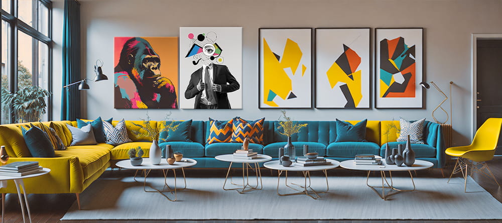 Abstract Art on Canvas: How to Transform Your Home Decor. Abstract art prints on wall.