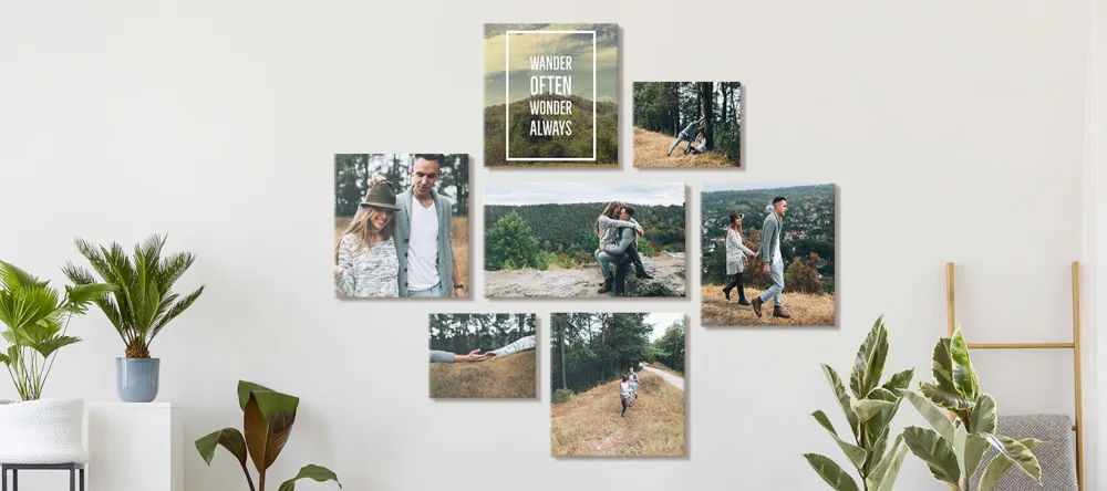 Why our canvas prints are some of the best. Collage of romantic photo prints.