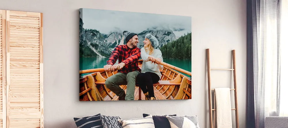 Acrylic Print vs Canvas Print: a large canvas print on the wall