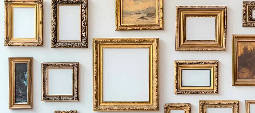 Different frame styles for canvas art including floating frames and deep picture frames