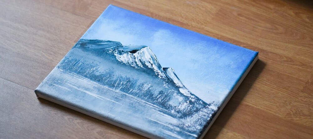 Where to Buy Canvas Prints in the US. Canvas print showing painting of mountains.
