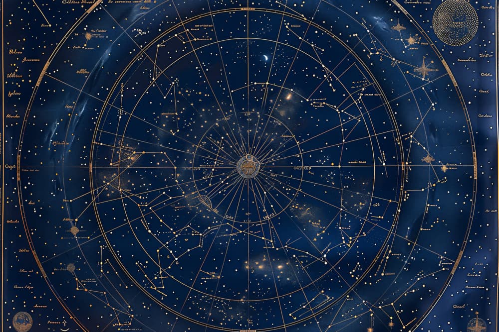 Personalized star map showing the night sky from a meaningful date