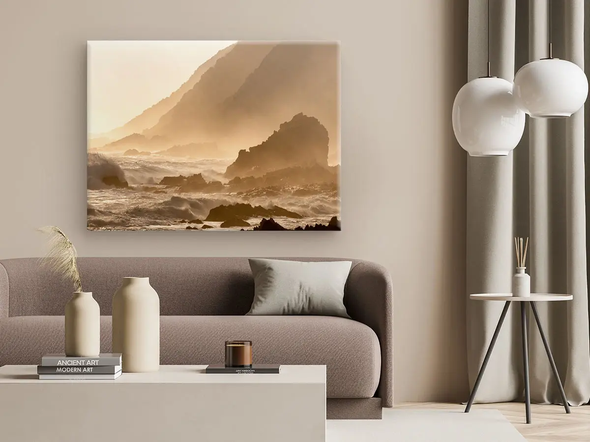 Canvas prints displayed in customer homes