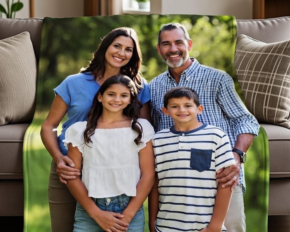 Personalized photo blanket as a cozy and unique Mother’s Day gift