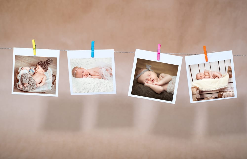 Newborn baby photograph collage as a first Mother's Day gift idea for a new mom