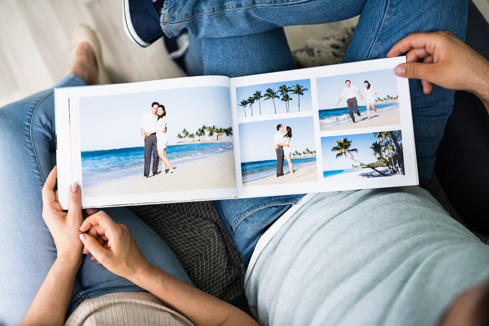 Custom couple photo book as a luxury anniversary gift for him