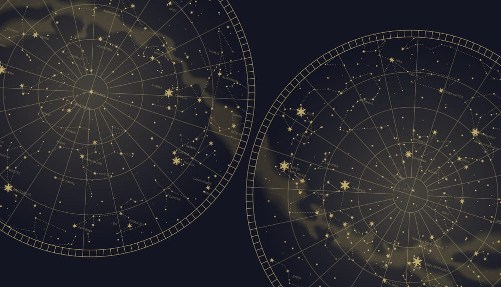 Personalized star map anniversary gift for couples