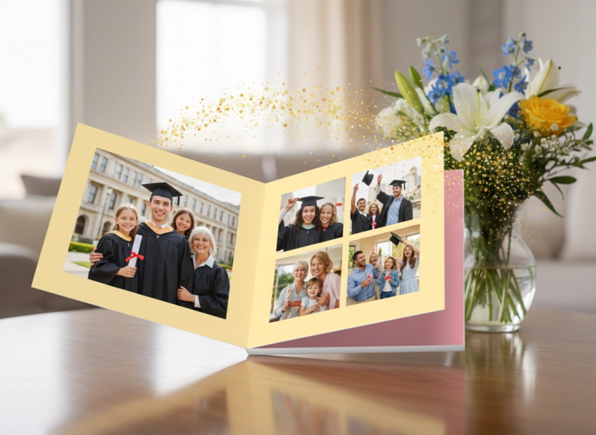 Three custom canvas prints with inspirational graduation quotes and photos, ideal for home decor