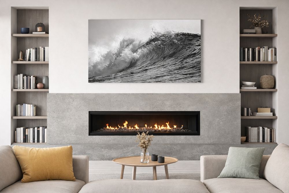 Guide to choosing canvas sizes for living room walls