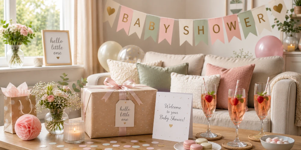 Friends celebrating at a baby shower