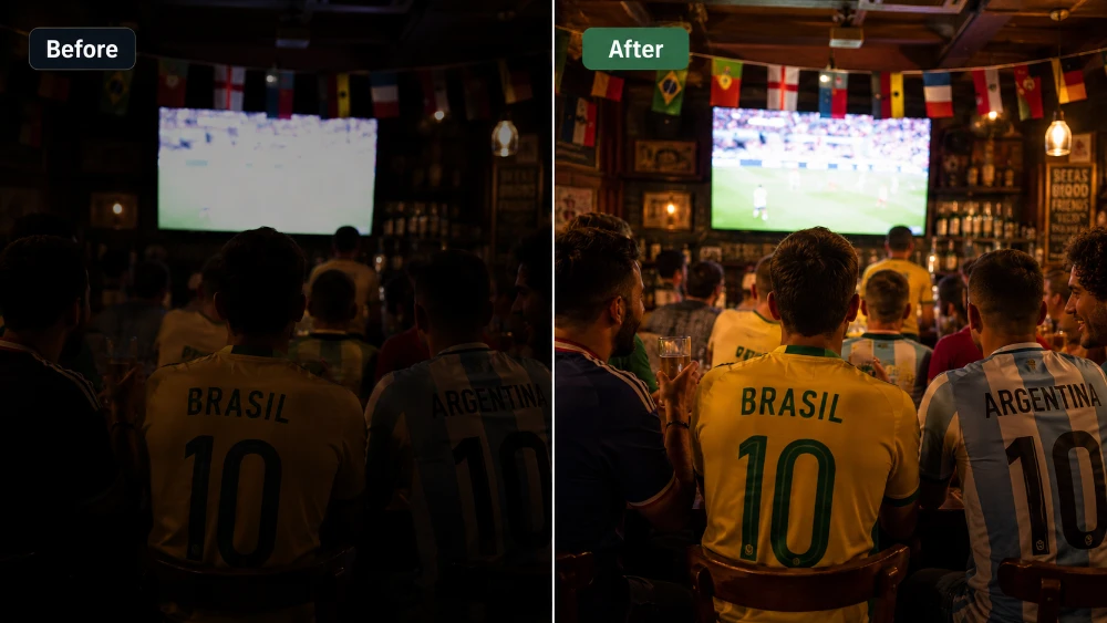 Correcting white balance in stadium photos
