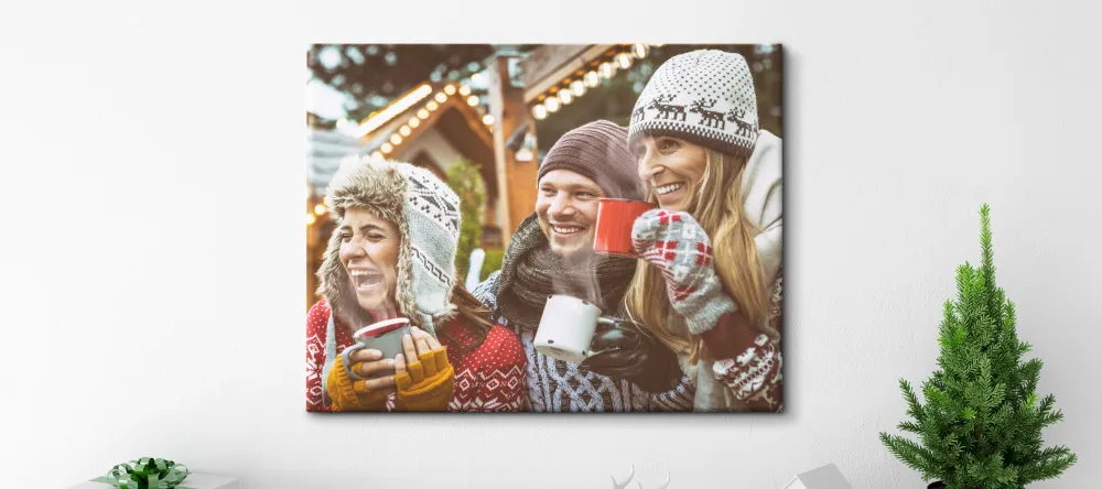 Photo Canvas for Christmas 2024. Photo canvas print with friends.