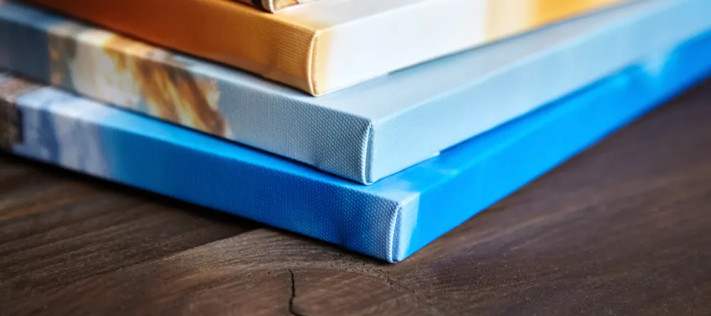 Why are canvas prints so expensive? Close up photo of photo canvas prints.