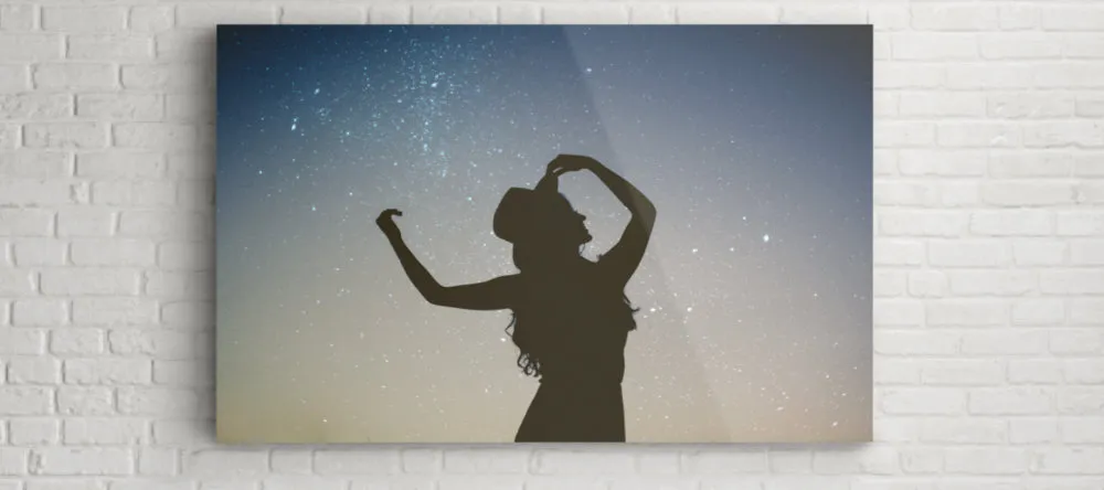 turning photos into acrylic prints silhouette of a girl