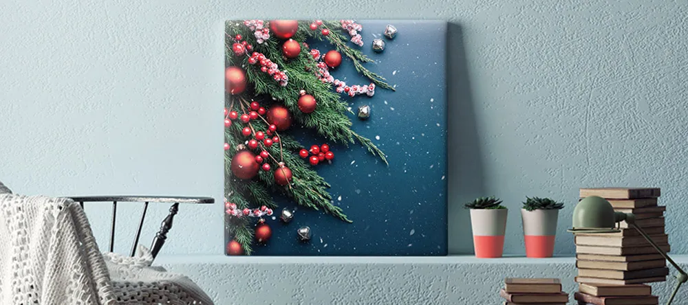 Christmas 2024: 4 Reasons to Choose Christmas Wall Art. Canvas Print with Christmas Decorations.