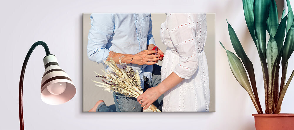 Romantic Canvas Prints: How to Choose the Best Photos. Photo Canvas Print of Man Proposing Woman.
