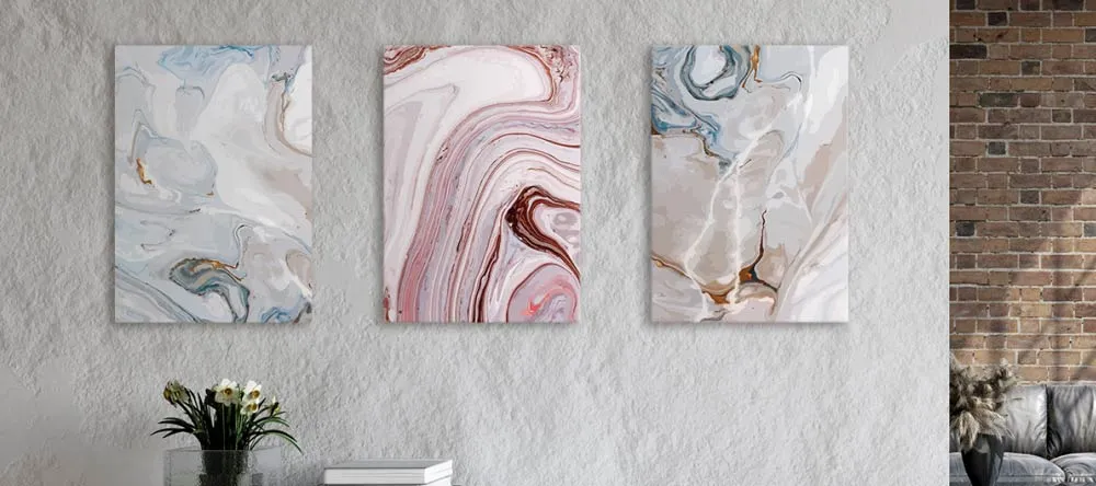 Custom-Made Canvases: 10 Myths Debunked. Three beautiful canvas prints displayed on gallery wall.