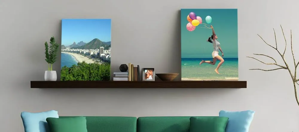 Best Ideas for Canvas Wall Art. Beautiful medium size canvas prints on shelf.