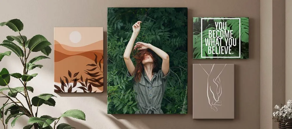 Best Ideas for Canvas Wall Art. Wall displays gallery of multiple canvas prints.