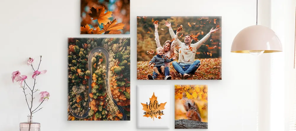 5 Easy Canvas Printing Tips for the Perfect Wall Décor. Fall-themed photo canvas prints.