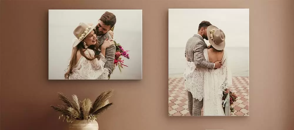 Wedding Canvas Prints: two canvas prints on the wall