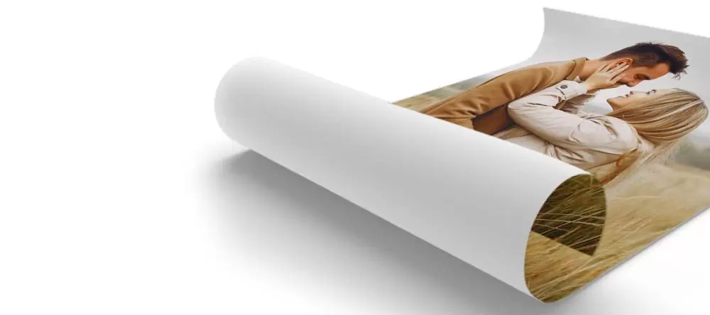 How to Hang a Poster: a rolled poster print with a photo of a couple