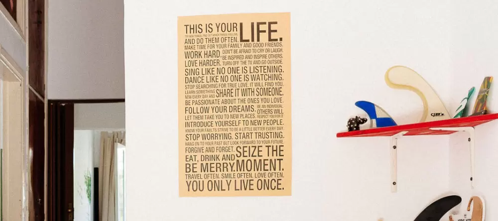 What is the difference between print and poster. Motivational poster text.