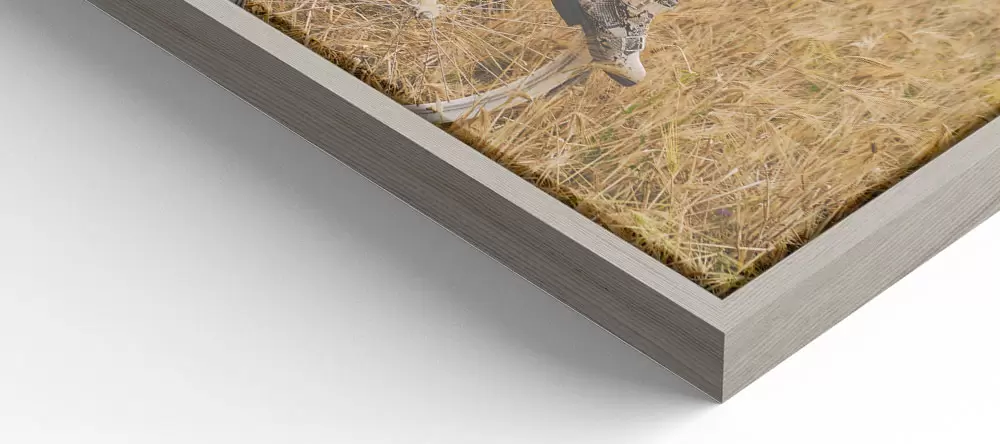 What Is a Floating Frame: a close-up of a floating frame showing how the print looks in the frame
