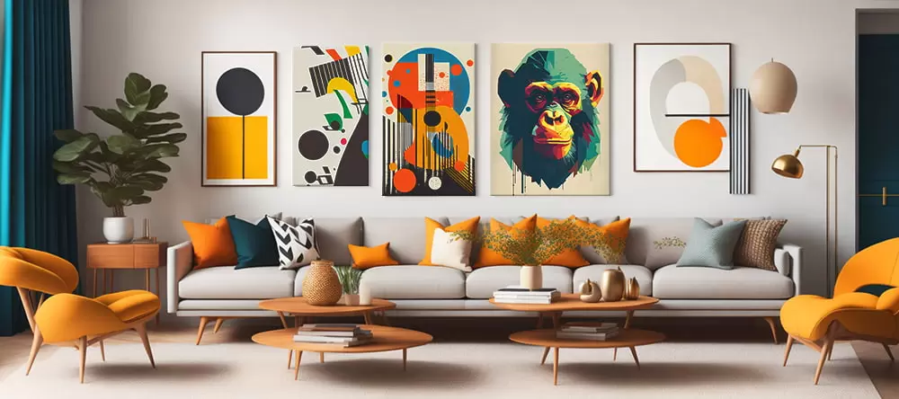 Pop art-insipred artwork on canvas