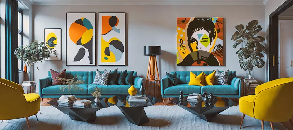 Pop Art-inspired prints on canvas