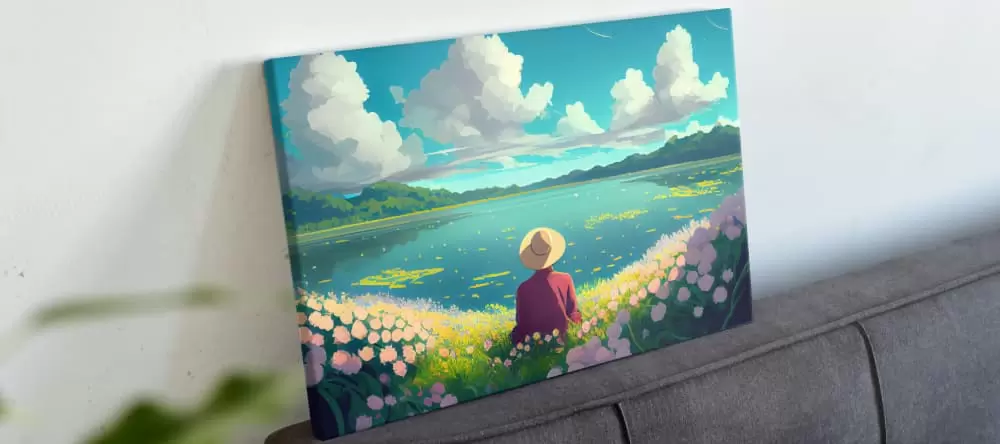 Anime canvas art: landscape anime illustration printed on canvas
