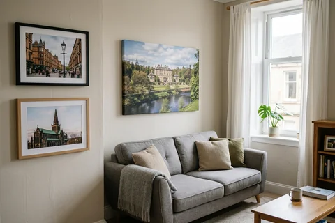 online photo printing glasgow – canvas and framed prints in a Glasgow living room