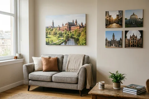 photo prints for a Glasgow tenement flat