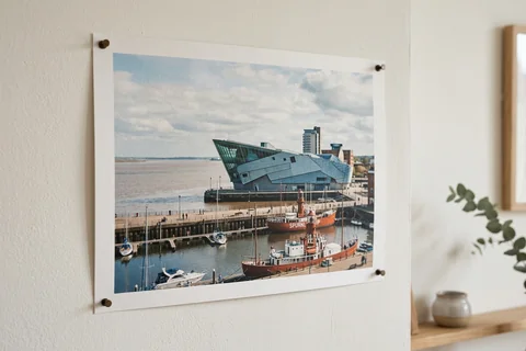 poster print hull – an unframed poster print of the Deep on the waterfront pinned to a pale wall