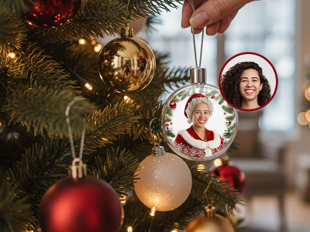 Du im Weihnachtskostüm - Personalisierte Weihnachtskugel | Lidl-Fotos