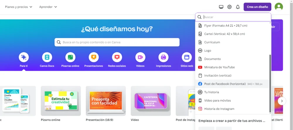 editando con canva cargar imagen