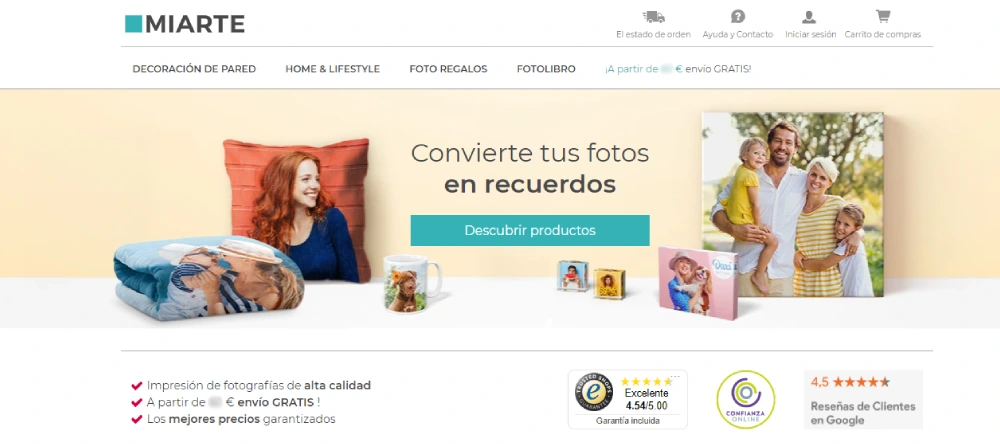 página de inicio del sitio web mi-arte.es