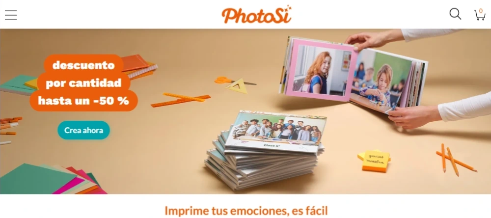 página de inicio del sitio web photosi