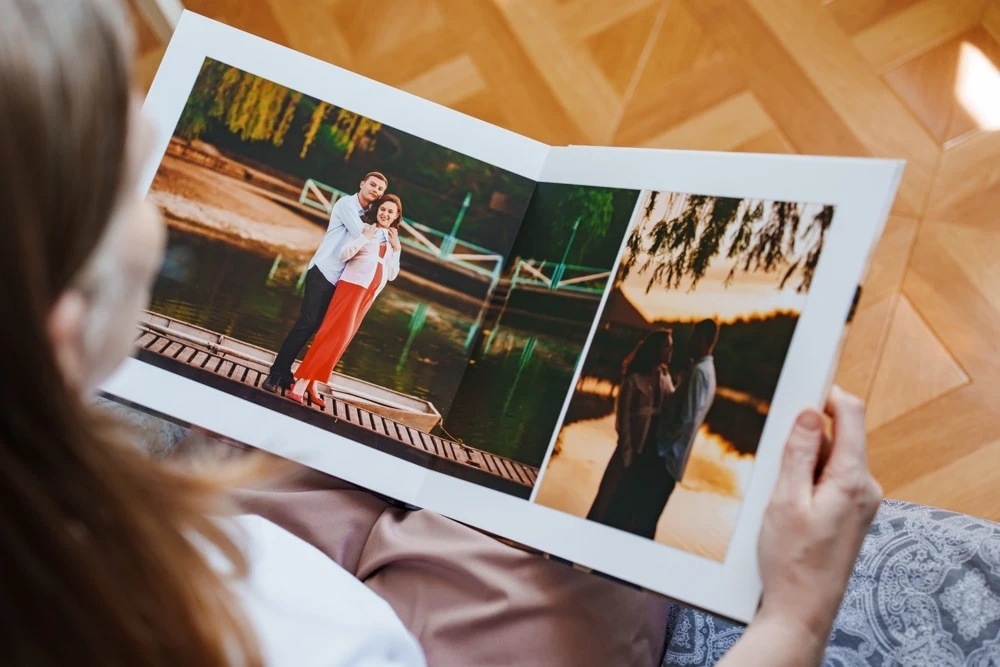 Romantic couple admiring a personalized star map print, immortalizing their special date for Valentine's Day.