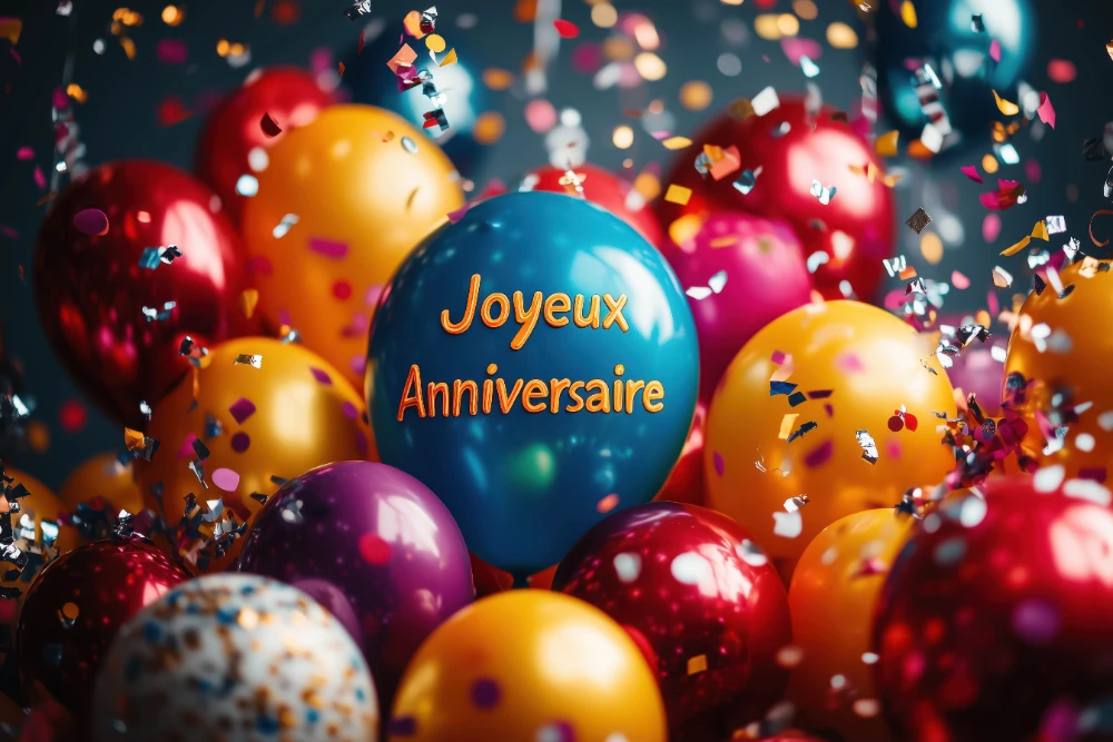 Bougies d'anniversaire et confettis pour un joyeux anniversaire en retard
