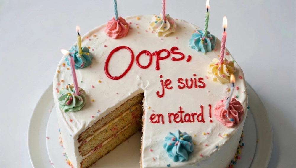 Amis riant et célébrant, illustrant des messages joyeux anniversaire en retard pour des amitiés solides
