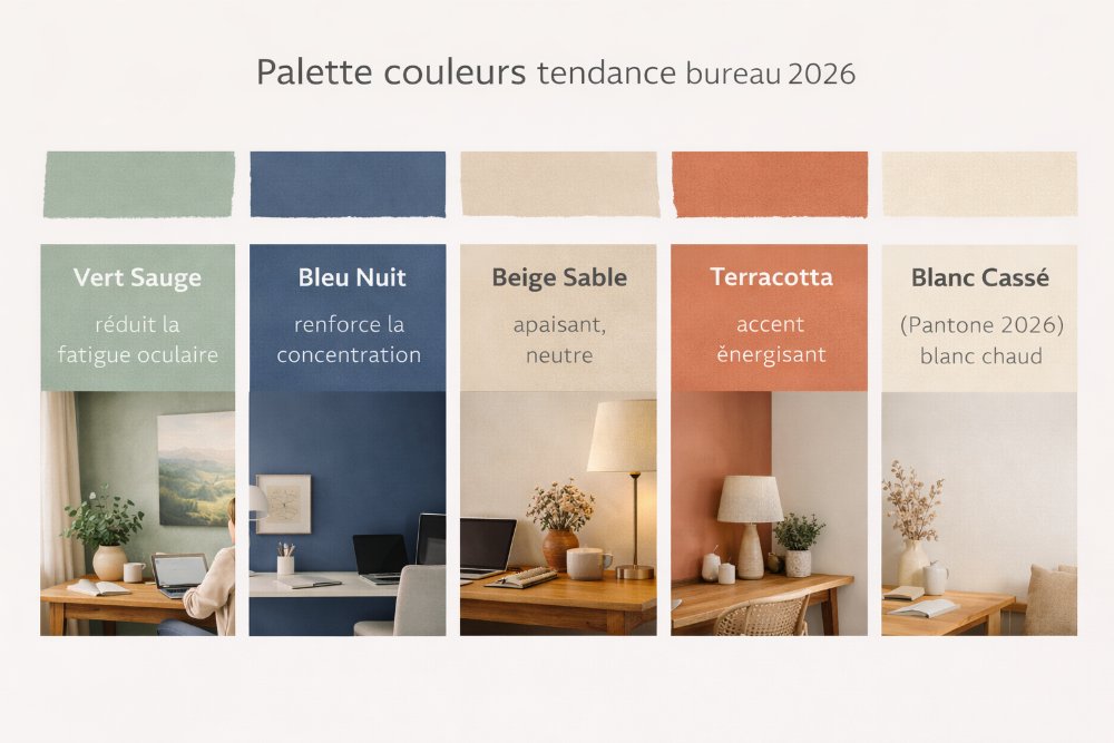 Couleurs tendances bureau 2026