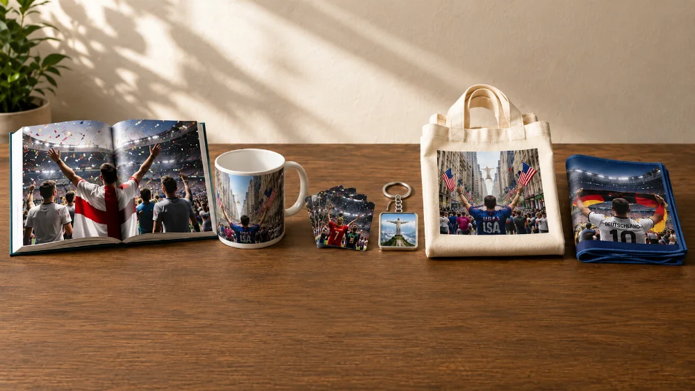 Exemples de différents supports d'impression photo personnalisés
