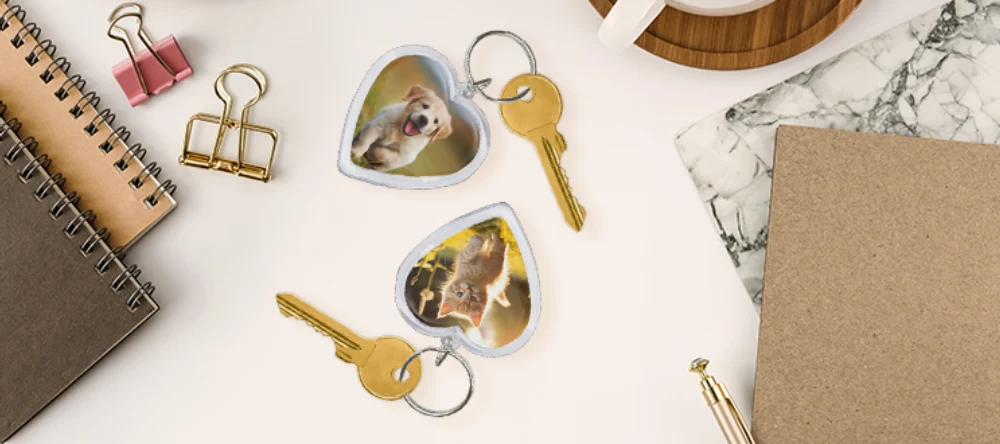 porte-clés pour couples en forme de coeur